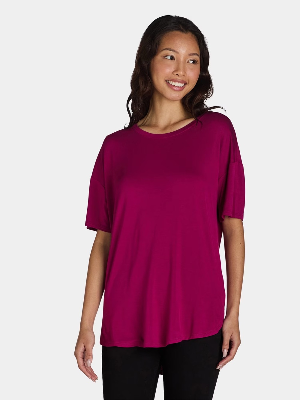 Time & Tru Women’s Relaxed Short-Sleeve Tee-EUC